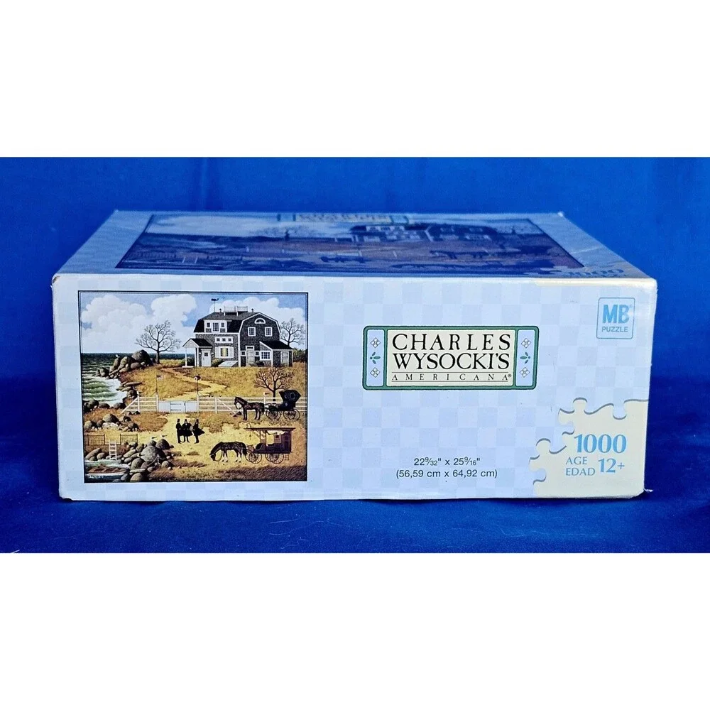 2 Charles Wysocki Americana 1000pc Puzzles COMPLETE Formulating The Plan Nantuck